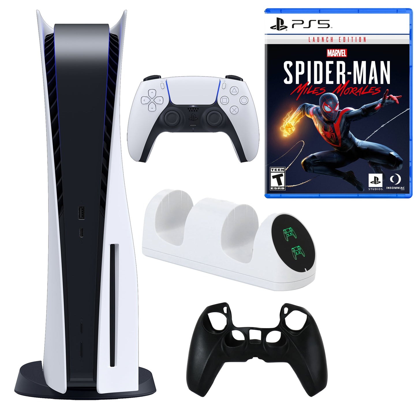 PlayStation 5 Console with Spiderman Miles Morales Game and Accessories