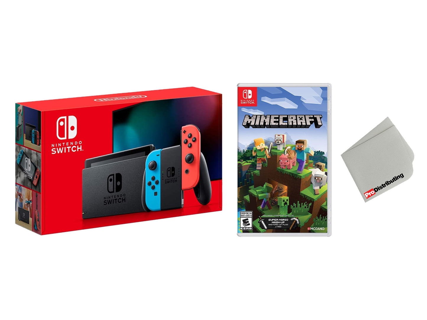 Nintendo Switch 32GB Console Neon Joy-Con Bundle with Mario Strikers Battle League Game - Import with US Plug
